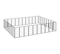 Dog Playpen 4 Panels Black Powder-coated Steel Dog Kennel Multi Sizes vidaXL