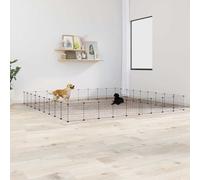 (36-panel with door, 4.3 cm) vidaXL Pet Cage with Door Black Steel Rabbit Hutch 1.5 cm/4.3 cm Multi Models