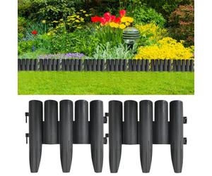 vidaXL 36x Lawn Edgings Anthracite PP Garden Borders Edges Decoration Outdoor