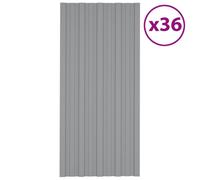 vidaXL Galvanised Steel Roof Panels - Durable and Corrosion-Resistant Metal Panels for DIY Garages and Sheds - Grey, Lightweight, 100x45 cm - Pack of 36