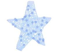 vidaXL 3D Star with 50 LEDs Blue 55 x 53.5 x 10 cm Acrylic, Living Room, Modern Star-Shaped Christmas Ornament, Durable Holiday Display, Minimalist Seasonal Decor, LED Lighting