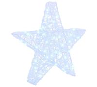 vidaXL 3D Star with 50 LEDs Cold white 55 x 53.5 x 10 cm Acrylic, Living Room, Modern Star-Shaped Christmas Ornament, Durable Holiday Display, Minimalist Seasonal Decor, LED Lighting