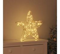 vidaXL 3D Star with 50 LEDs Warm white 55 x 52.5 x 9 cm Rattan