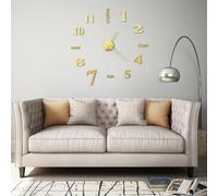 vidaXL 3D Wall Clock Modern Design 100 cm XXL Gold