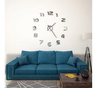 vidaXL 3D Wall Clock Modern Design 100 cm XXL Silver
