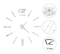 vidaXL 3D Wall Clock Modern Design 100cm XXL Silver Home Office Analog Timer