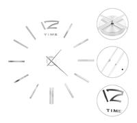 vidaXL 3D Wall Clock Modern Design 100cm XXL Silver Home Office Analog Timer vid