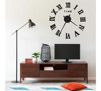 vidaXL 3D Wall Clock Modern Design | XXL 100 cm Diameter | DIY Easy Installation | Black EVA and Acrylic | Adaptable Size | Classy Room Decor