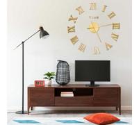 vidaXL 3D Wall Clock Modern Design Gold 100 cm XXL Analog Clock Living Room