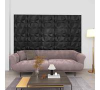 vidaXL 3D Wall Panels 24 pcs 50x50 cm Diamond Black 6 m虏 UK