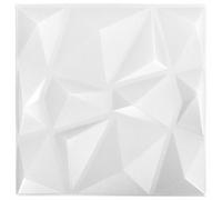 vidaXL 12x 3D Wall Panels Diamond White Self-adhesive Wall Panel Cover Décor