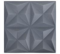vidaXL 3D Wall Panels 12 Pcs 50X50cm Origami Grey 3 M²