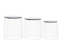 vidaXL 3x Coffee Tables White Tea Couch Accent Side End Living Room Tables