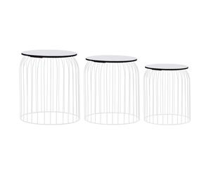vidaXL 3x Coffee Tables White Tea Couch Accent Side End Living Room Tables
