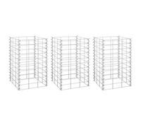 vidaXL 3x Gabion Raised Beds Iron Garden Patio Gabion Basket Planter Wall