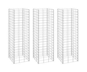 vidaXL 3x Gabion Raised Beds Iron Garden Patio Gabion Basket Planter Wall