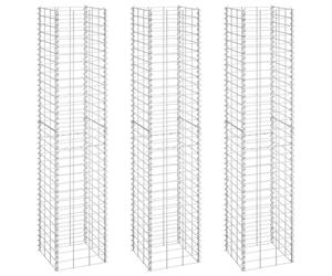 vidaXL 3x Gabion Raised Beds Iron Garden Patio Gabion Basket Planter Wall
