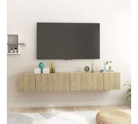 vidaXL 3x Hanging TV Cabinets Sonoma Oak Home Entertainment Centre Wall Unit