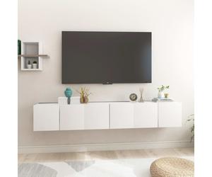 vidaXL 3x Hanging TV Cabinets White Entertainment Centre TV Stand Wall Unit
