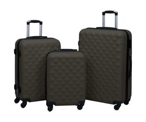 vidaXL 3x Hardcase Trolley Set Anthracite ABS Space-saving Travel Luggage