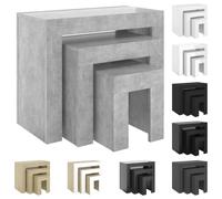 vidaXL 3x Nesting Coffee Tables Engineered Wood Table Furniture Multi Colours