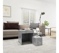 vidaXL 3x Nesting Tables Concrete Grey Chipboard Living Room Side End Table