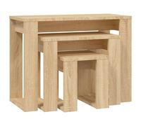 vidaXL 3x Nesting Tables Sonoma Oak Engineered Wood End Side Nest of Table