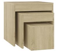 vidaXL 3x Nesting Tables Sonoma Oak Chipboard Home Living Room Side End Table