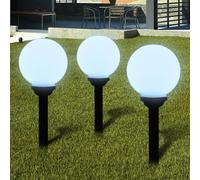 vidaXL 3x Outdoor Path Solar Lamp 20cm Ground Spike Garden LED Ball Light