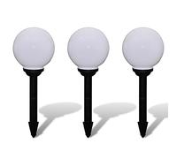 vidaXL 3x Outdoor Path Solar Lamp 20cm Ground Spike Garden LED Ball Light