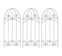vidaXL Plant Climbing Racks 3 pcs Black 40x100cm Iron Flower