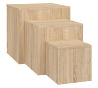 vidaXL 3x Side Tables Sonoma Oak Engineered Wood Living Room End Sofa Table