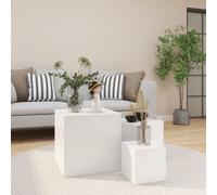 vidaXL 3x Side Tables White Engineered Wood Living Room End Sofa Accent Table