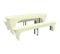 vidaXL 3x Slipcovers for Beer Table and Benches Stretch Cream Cover Protection