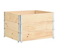 vidaXL 3x Solid Pine Wood Raised Bed Garden Patio Planting Pot Pallet Planter
