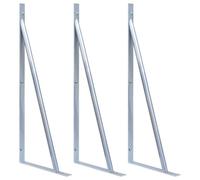 Vidaxl Support Brackets For Fence Post 3 Pcs Galvanised Steel