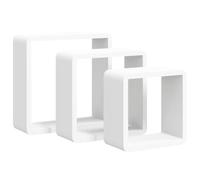 Wall Cube Shelves Floating Display Storage Unit Bookcase MDF 3 pcs vidaXL