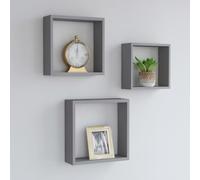Wall Cube Shelves Floating Display Storage Unit Bookcase MDF 3 pcs vidaXL