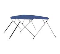 vidaXL 4 Bow Bimini Top UV Weather and Water Resistant Stable Boat Canopy Canvas Covers Adjustable Nylon Straps Blue 243x180x137cm