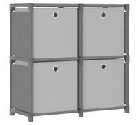 Vidaxl 4-cube Display Shelf With Boxes Black 69X30X72.5 Cm Fabric, Black