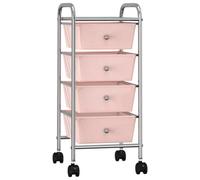 Vidaxl 4-Drawer Mobile Storage Trolley Pink Plastic Storage Trolleys