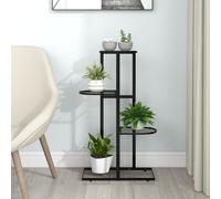 vidaXL 4-Floor Flower Stand 43x22x76 cm Black Metal