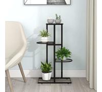 vidaXL 4-Floor Flower Stand 43x22x76 cm Black Metal UK HOT