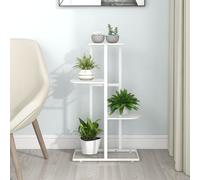 vidaXL 4-Floor Flower Stand 43x22x76 cm White Metal