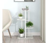 vidaXL 4-Floor Flower Stand 43x22x76 cm White Metal UK HOT