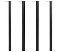vidaXL 4 Height Adjustable Table Legs Black 1100mm Spare Feet Foot Accessory