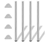 vidaXL 4x Table Legs Chrome 1100mm Height Adjustable Worktop Desk Foot Part