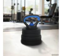 vidaXL 4-in-1 Dumbbell Barbell Kettlebell Set 20kg 20kg Black and Blue