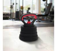 vidaXL 4-in-1 Dumbbell Barbell Kettlebell Set 20kg 20kg Black and Red