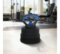 vidaXL 4-in-1 Dumbbell Barbell Kettlebell Set 20kg Black and Blue